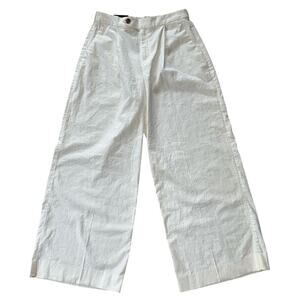 NWT Banana Republic Linen Blend Wide Leg Relaxed Fit Cream Pants 4